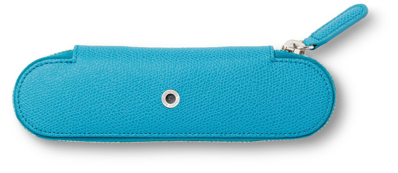 Graf-von-Faber-Castell - Standard case for 2 pens with zipper Epsom, Gulf Blue