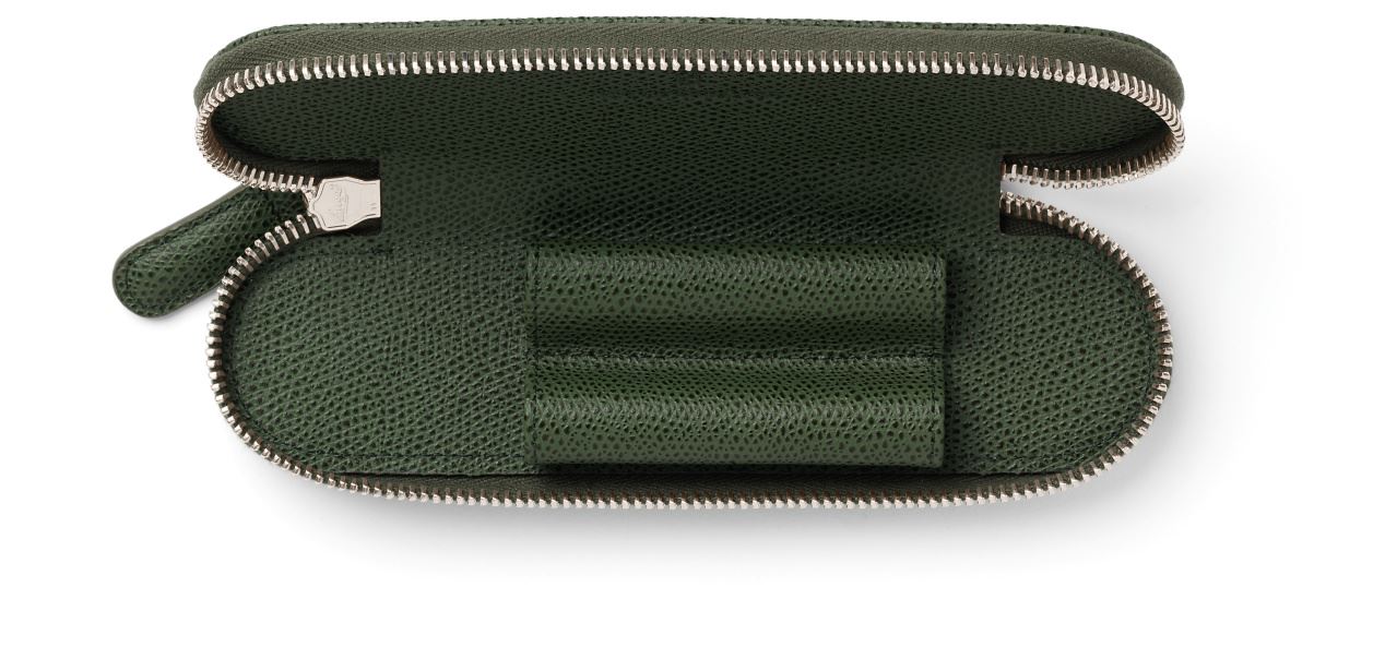 Graf-von-Faber-Castell - Standard case for 2 pens with zipper Epsom, Olive Green