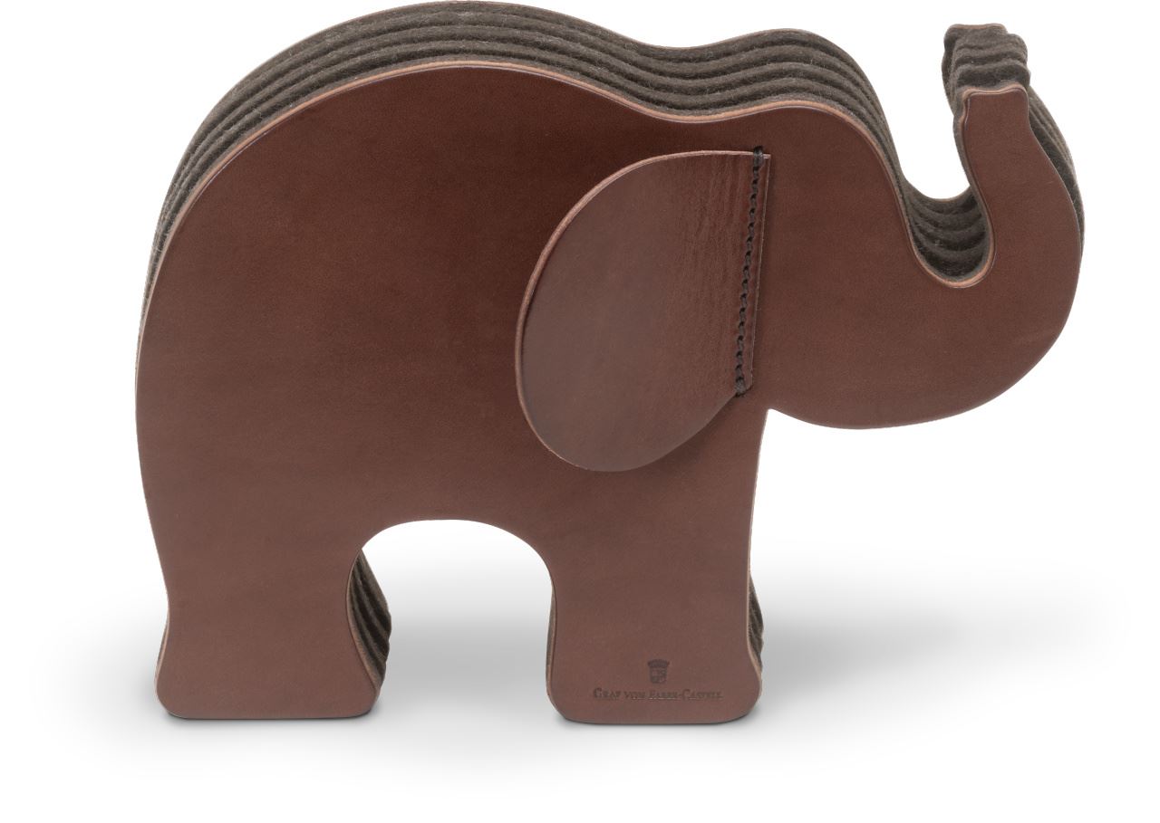 Graf-von-Faber-Castell - Pen holder Elephant medium, Dark Brown