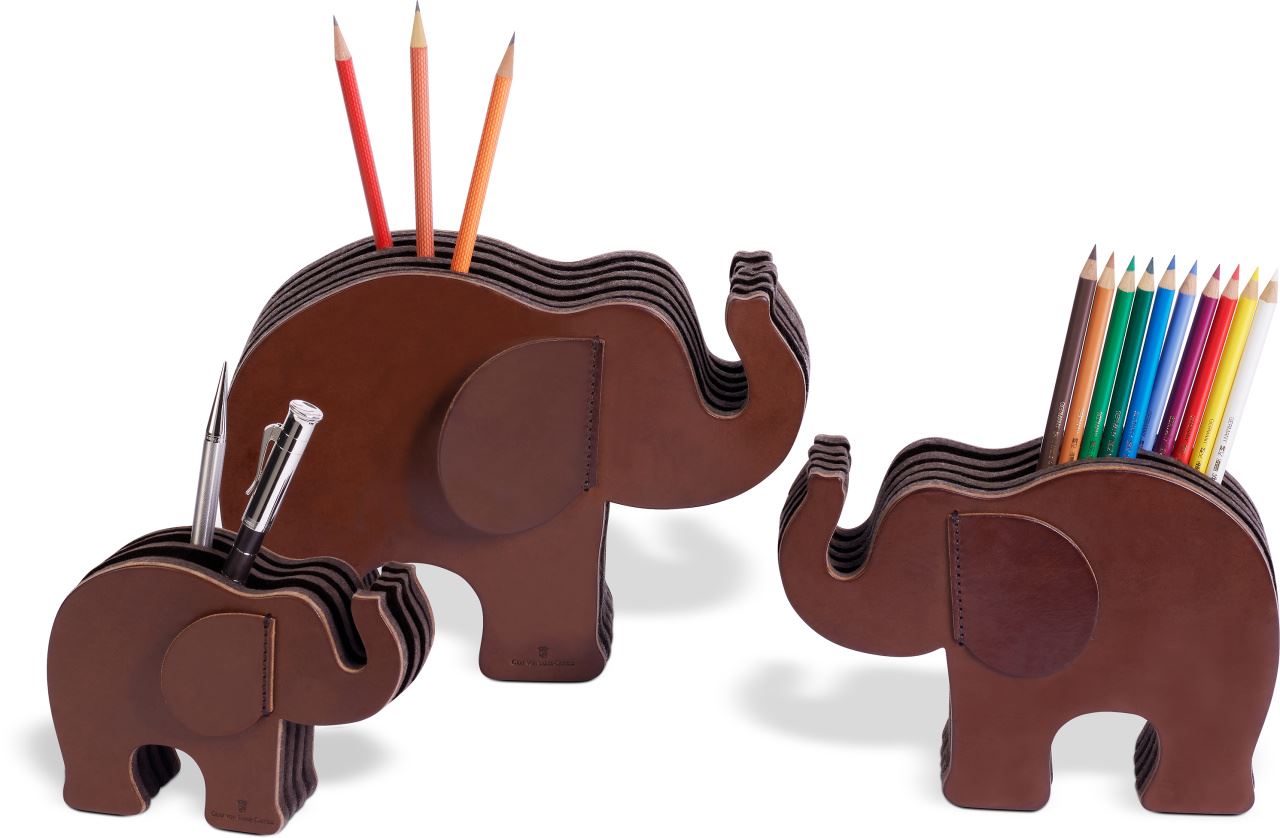 Graf-von-Faber-Castell - Pen holder Elephant Medium, dark brown