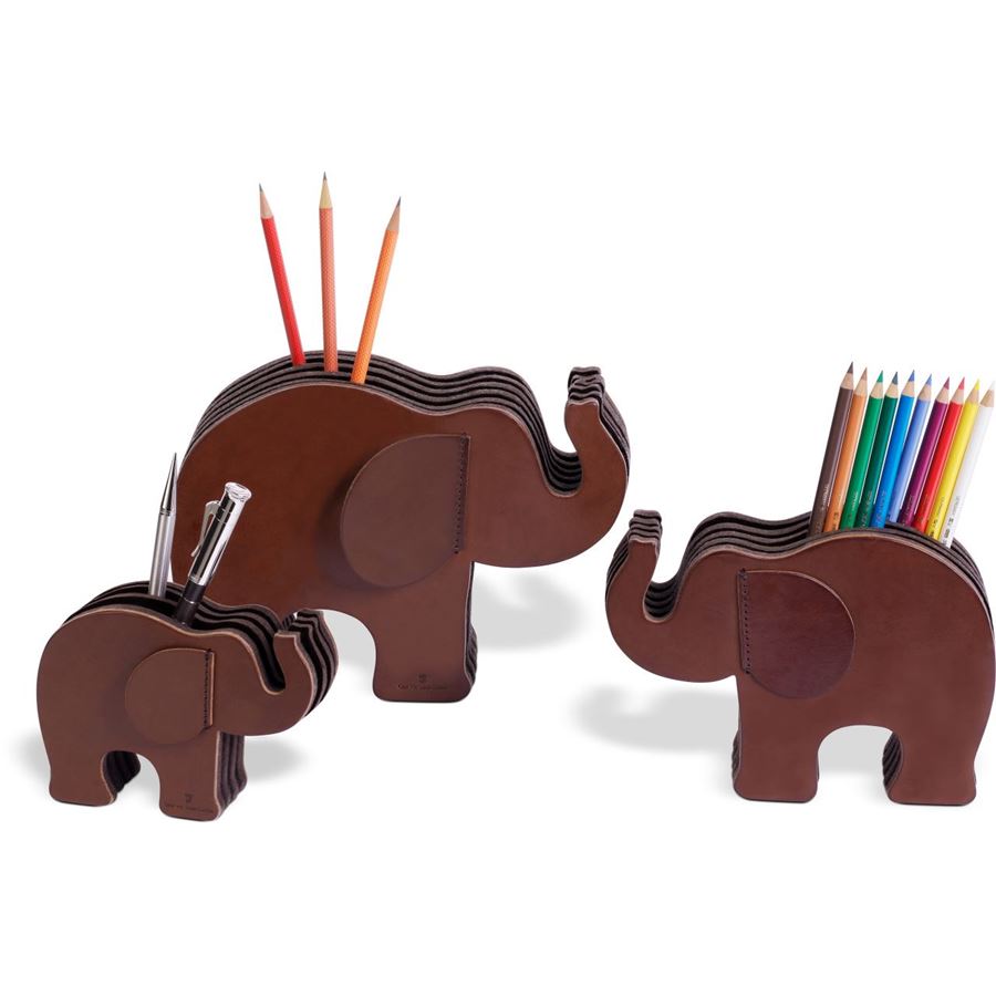 Graf-von-Faber-Castell - Pen holder Elephant small, Dark Brown